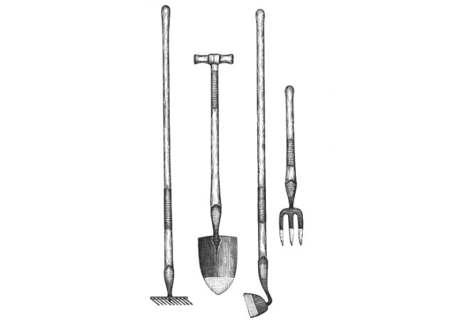garden tools art